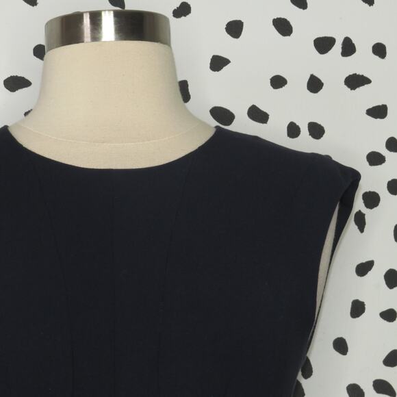 Rebecca Taylor Navy Blue Classic Sleeveless Suit Sheath Dress - Picture 4 of 11